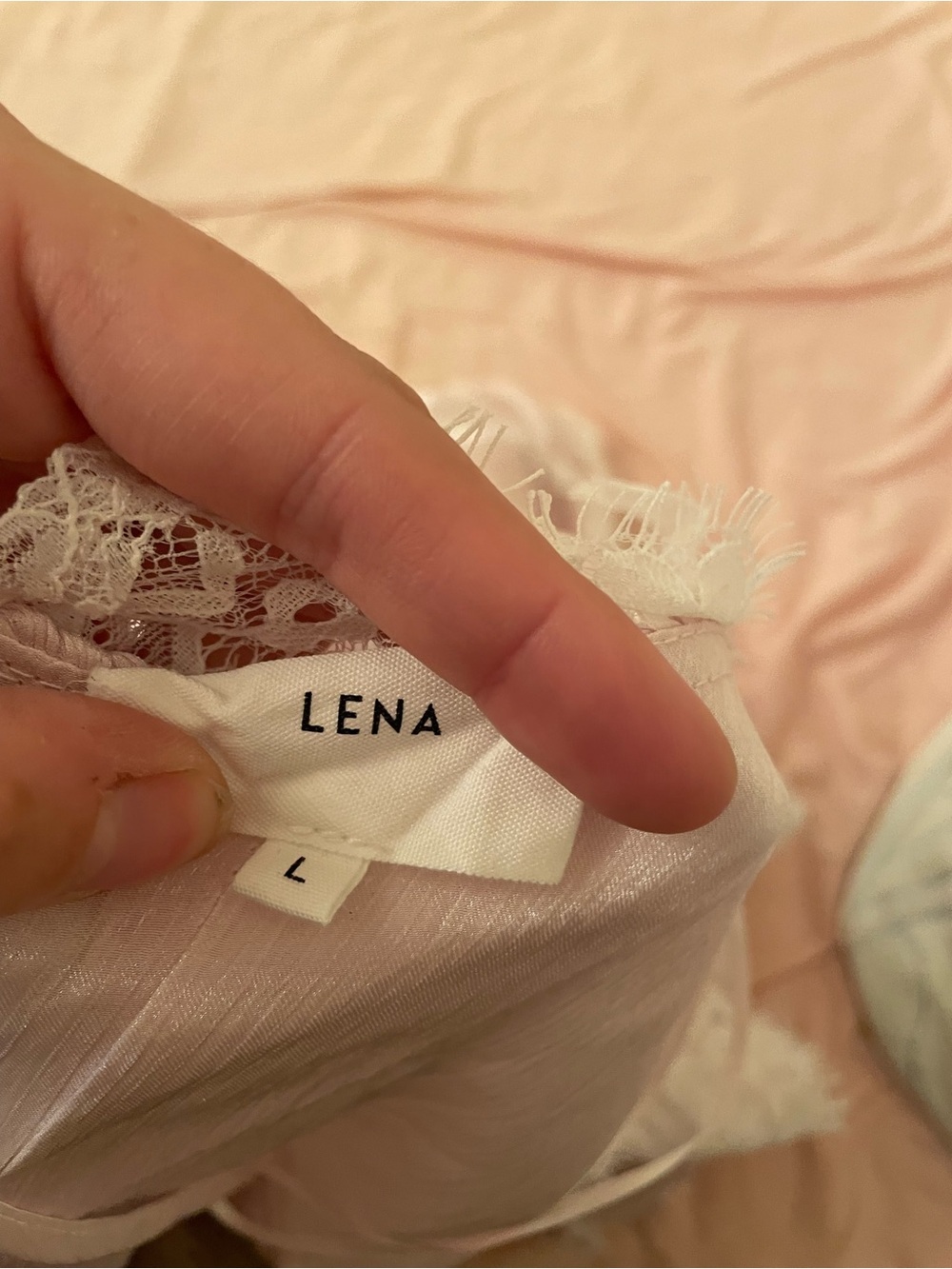 Lena Pale Pink Lace Ruffle Tank - Picture 4 of 4